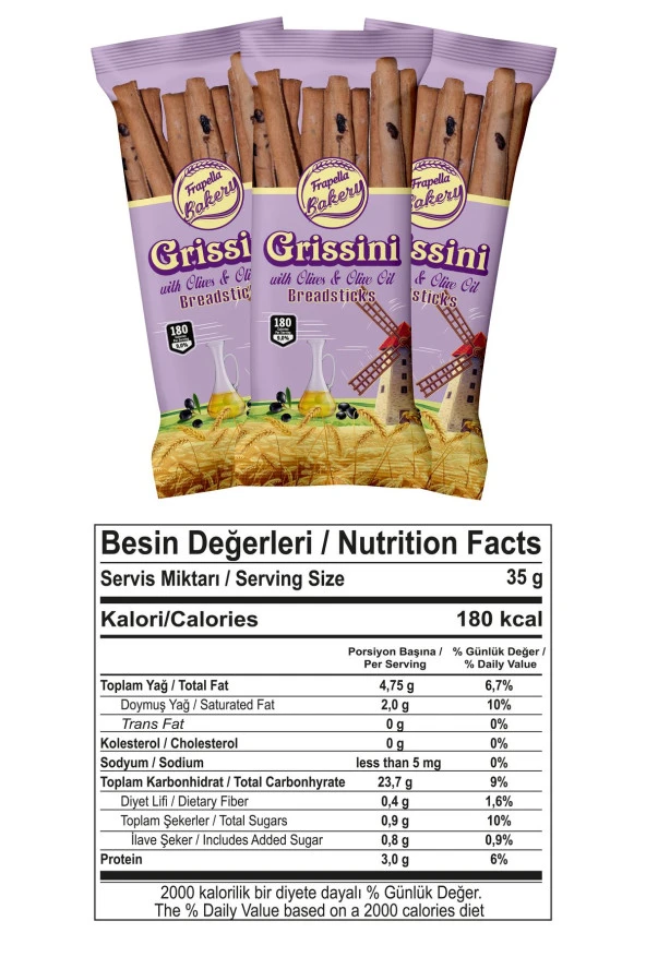 Frapella Zeytinli Ve Zeytinyağlı Grissini 70 Gr. X 12 Paket - 2