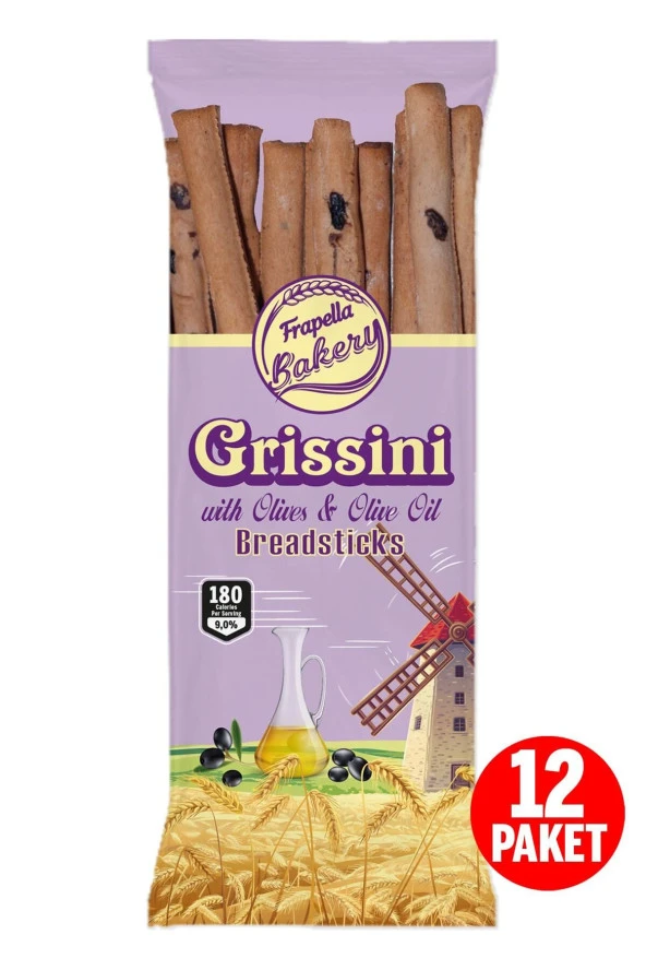 Frapella Zeytinli Ve Zeytinyağlı Grissini 70 Gr. X 12 Paket - 3