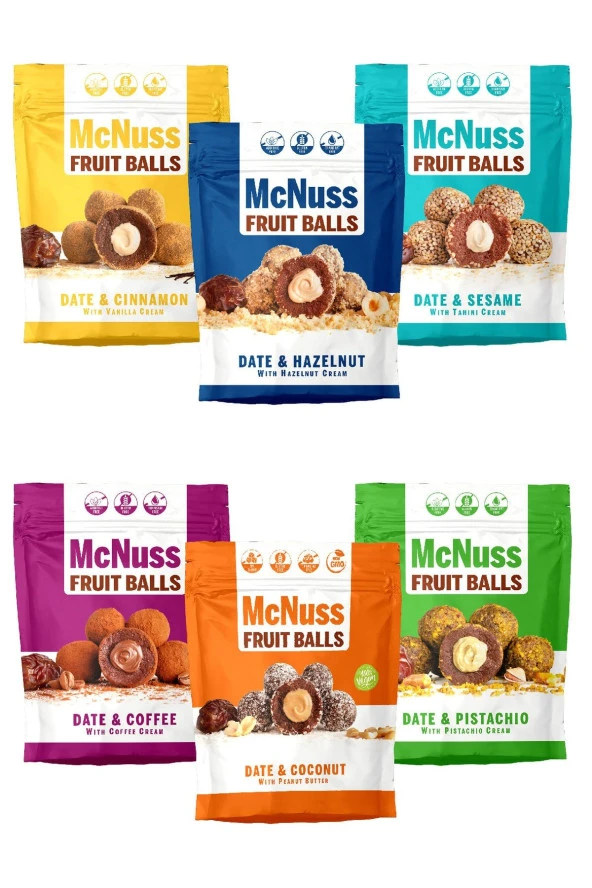 Mcnuss Içi Dolgulu Hurma Topları Deneme Paketi 80 Gr X 6 Paket