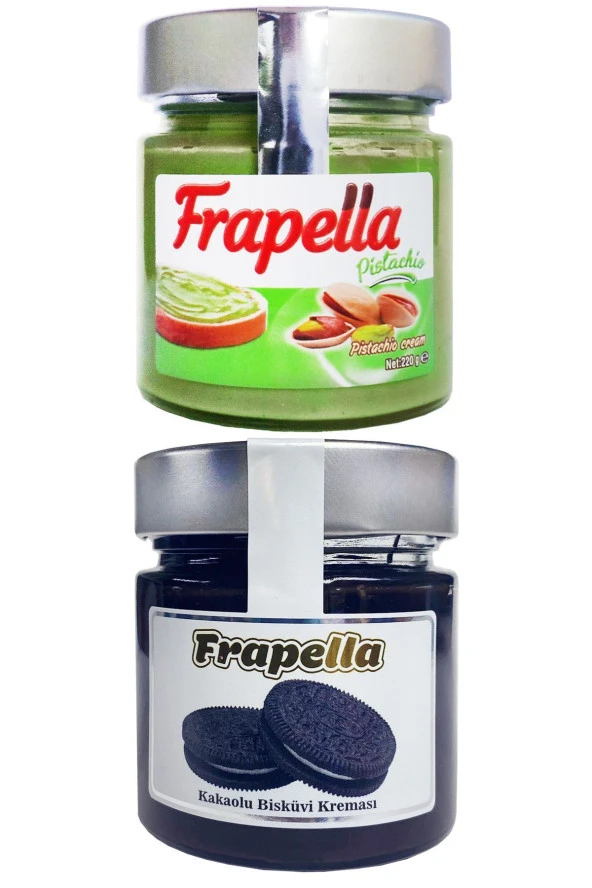 Frapella Kakaolu Bisküvi Kreması ve Antep Fıstık Kreması 2 Adet 220 Gr.