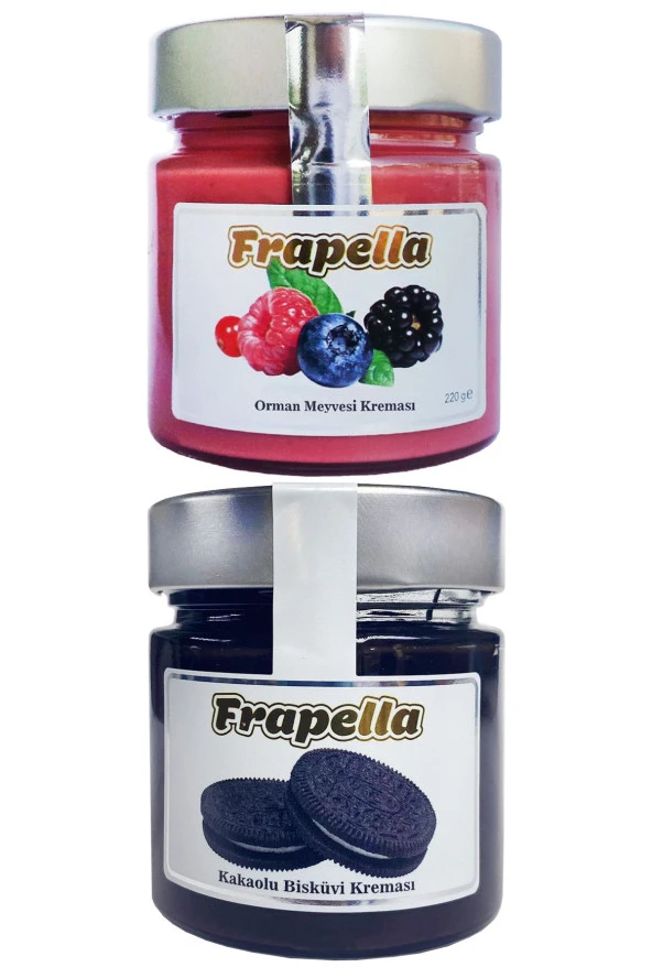 Frapella Orman Meyvesi Kreması ve Kakaolu Bisküvi Kreması 2 Adet 220 Gr.