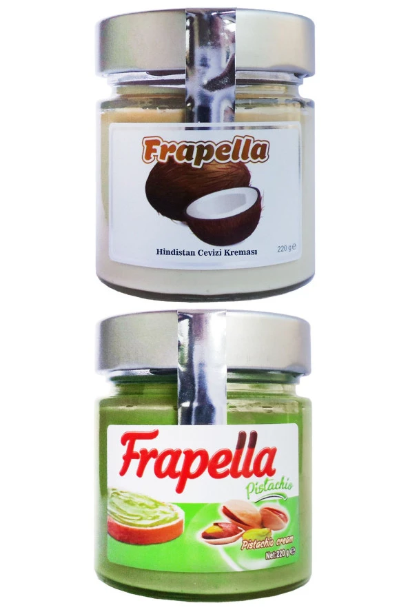 Frapella Hindistan Cevizi Kreması ve Antepfısıtık Kreması 2 Adet 220 Gr.