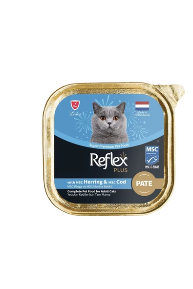 Plus Alu Tray 85 gr Ringa ve Morina Balıklı Kıyılmış Pate Yetişkin Kedi Yaş Mama