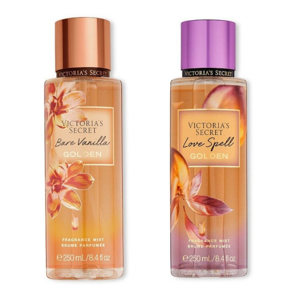 Victoria's Secret Bare Vanilla Golden-Love Spell Golden Vücut Spreyi İkili Set