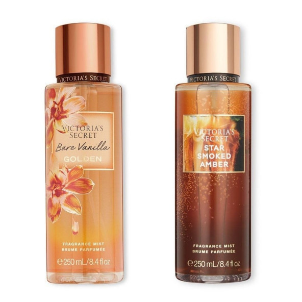 Victoria's Secret Bare Vanilla Golden-Star Smoked Amber Vücut Spreyi İkili Set