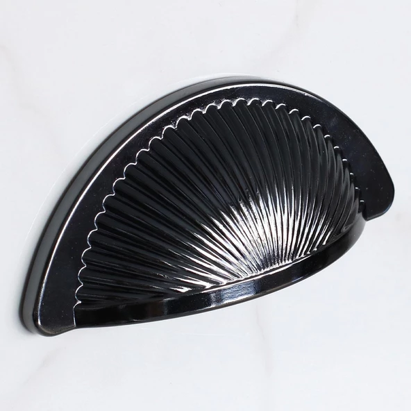 Yelken Midye Tas Çanak 64 mm Düğme Füme Mobilya Mutfak Dolabı Çekmece Dolap Kulpları Kulpu Kulb - Resim 4