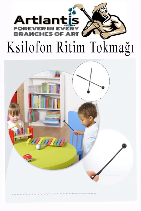 Ksilofon Tokmağı 1 Çift Kırmızı 1 Paket Ritim Çubuğu Plastik - 3