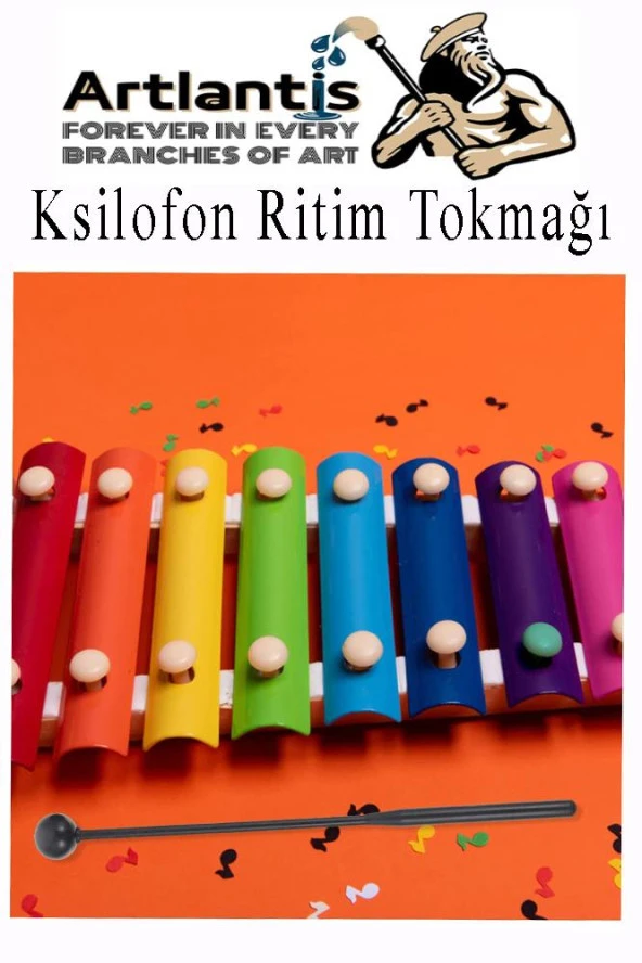 Ksilofon Tokmağı 1 Çift Kırmızı 1 Paket Ritim Çubuğu Plastik - 4