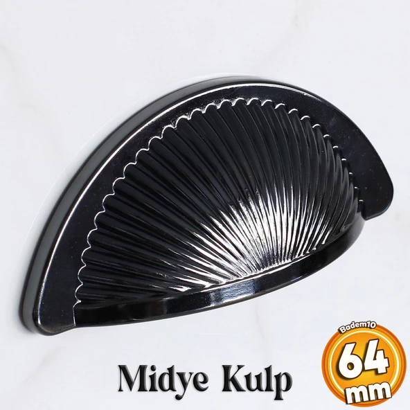 Yelken Midye Tas Çanak 64 mm Düğme Füme Mobilya Mutfak Dolabı Çekmece Dolap Kulpları Kulpu Kulb
