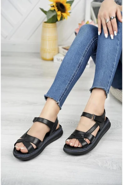 Diego Carlotti DD3012 Orto Pedik Hakiki Deri Kadın Günlük Sandalet - 3