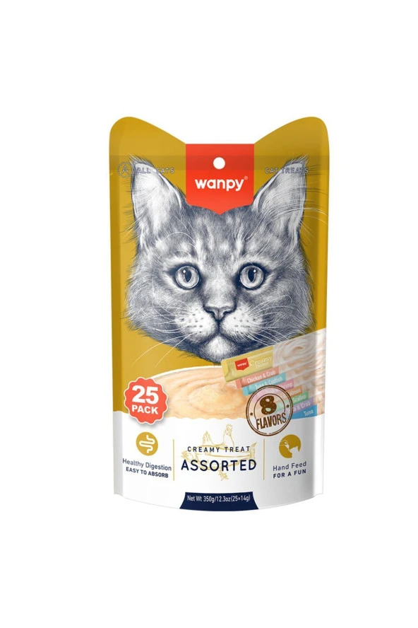 Wanpy Karışık Sıvı Kedi Ödülü 25x14 gr