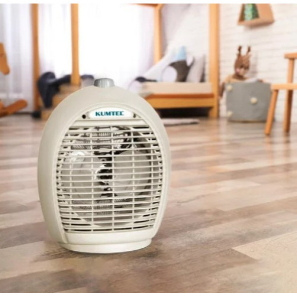 Kumtel LX-6331 (2ın1) 2000W - Sıcak & Soğuk Hava Akışıyla Ikili Kullanım: Vantilatör Fan & Isıtıcı Bej - 4