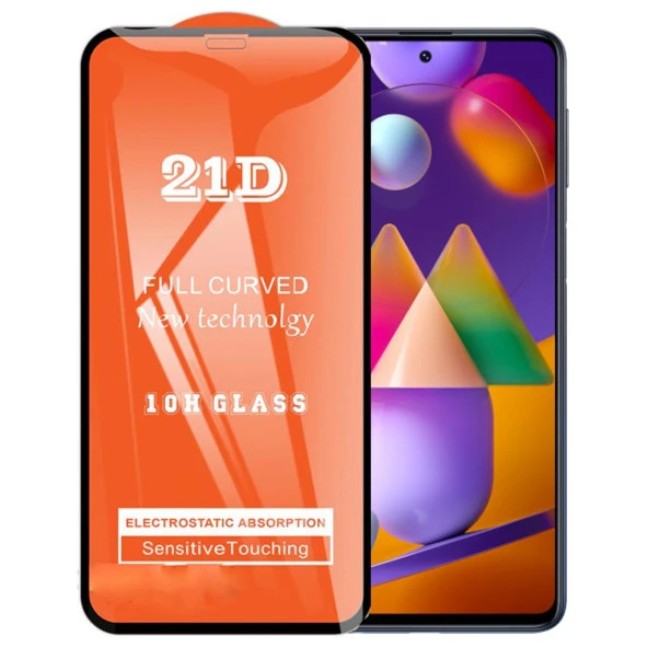 Samsung M31S Ekran Koruyucu 21D Tam Kaplayan Kırılmaz Cam Kavisli