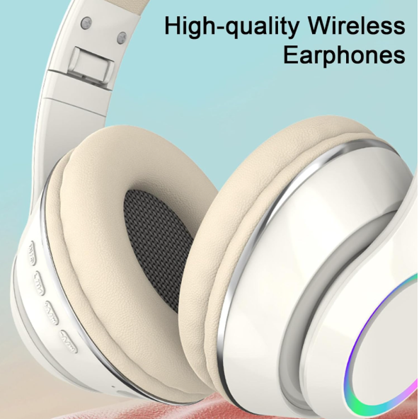 QASUL P102 Kulak Üstü RGB Işıklı Gürültü Engelleme Sürükleyici 5.3 Bluetooth uyumlu Müzik Deneyimi - 4