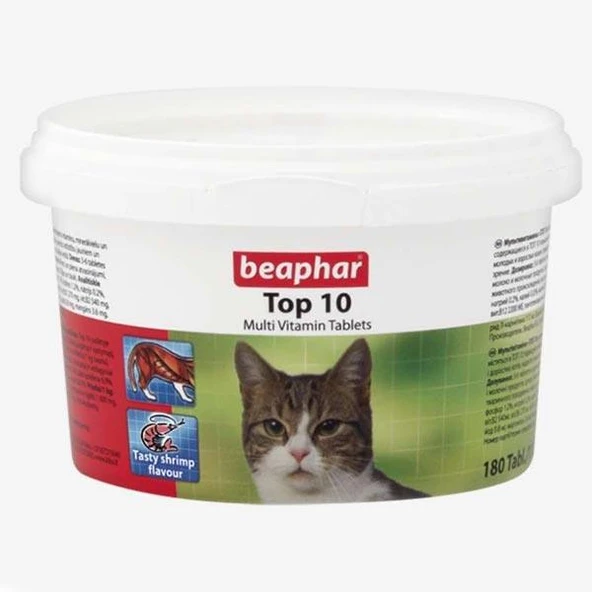 Beaphar Top 10 Kedi Multi Vitamin 180 Tablet ürün görseli 1
