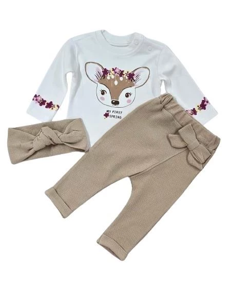 Kız Bebek Pantonlu Takım 3lü Set - 2