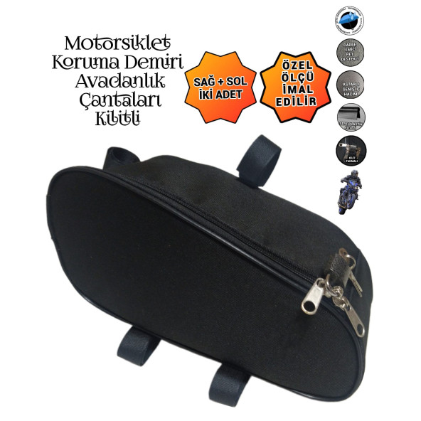 MOTORSİKLET KORUMA DEMİRİ ÇANTALARI YAN AVADANLIK KİLİTLİ 40CM - 4