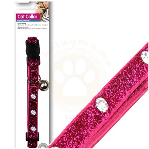 Pawise Taşlı Pembe Simli Taşlı Kedi Zilli Boyun Tasması ürün görseli