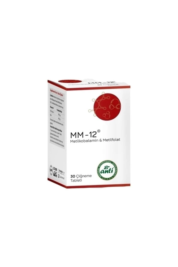 anti MM-12 Metilkobalamin Çiğneme Tableti 30 Tablet