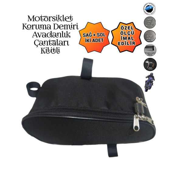 MOTORSİKLET KORUMA DEMİRİ ÇANTALARI YAN AVADANLIK KİLİTLİ 32CM - 4