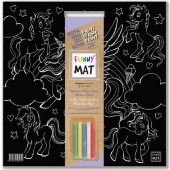Akademi Çocuk Funny Mat - Siyah - Unicorn ürün görseli