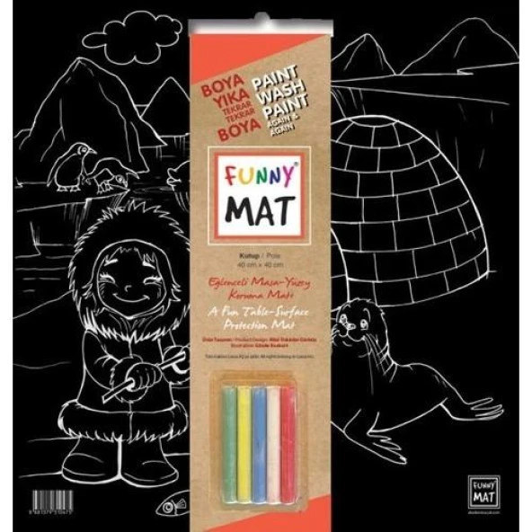 Akademi Çocuk - Funny Mat Black Kutup (Tebeşirli)