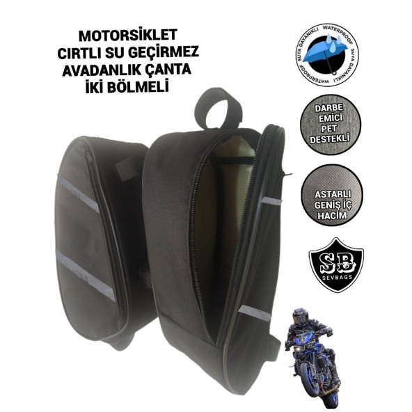 MOTORSİKLET KORUMA DEMİRİ ÇANTALARI YAN AVADANLIK REFLEKTÖRLÜ 32 CM