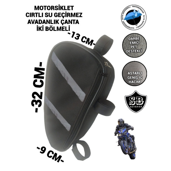 MOTORSİKLET KORUMA DEMİRİ ÇANTALARI YAN AVADANLIK REFLEKTÖRLÜ 32 CM - 2