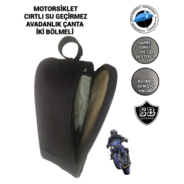 MOTORSİKLET KORUMA DEMİRİ ÇANTALARI YAN AVADANLIK REFLEKTÖRLÜ 32 CM - 3