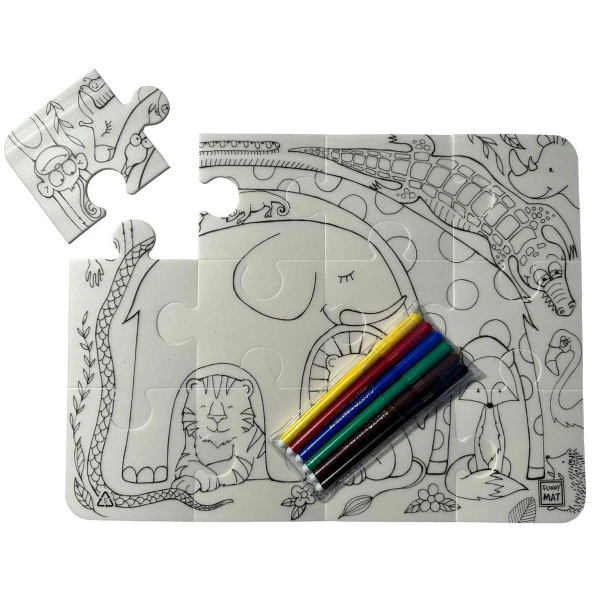 Akademi Çocuk - Funny Mat Washable Puzzle - Sevimli Dostlar