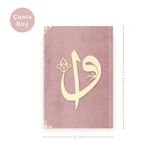 Çanta Boy Raşel Cilt Mealli Yasin Cüzü (Elif-Vavlı, Bebe Pembe)