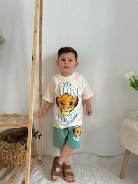 ERKEK ÇOCUK LOONEY TUNES LİON BLUEY DESENLİ PAMUK ŞORTLU TAKIM - Resim 5