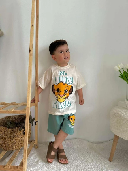 ERKEK ÇOCUK LOONEY TUNES LİON BLUEY DESENLİ PAMUK ŞORTLU TAKIM - Resim 4