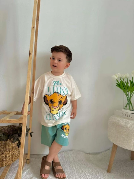 ERKEK ÇOCUK LOONEY TUNES LİON BLUEY DESENLİ PAMUK ŞORTLU TAKIM - Resim 6