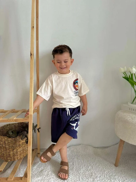 ERKEK ÇOCUK LOONEY TUNES LİON BLUEY DESENLİ PAMUK ŞORTLU TAKIM - Resim 2