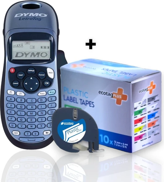 Dymo Letratag Etiket Yazıcı ve Ecotag Muadil Kağıt Yedek Şerit Etiket 10'lu (BEYAZ) ürün görseli