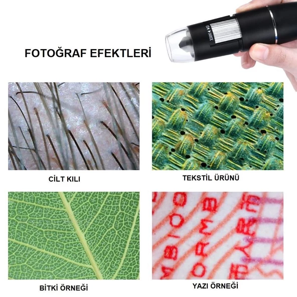 Alfalink 1600X Zoom 2MP USB Dijital Mikroskop 8 Ledli Kamera - 4