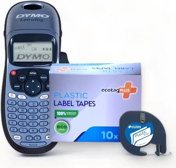 Dymo Letratag Etiket Yazıcı ve Ecotag Muadil Kağıt Yedek Şerit Etiket 10'lu (BEYAZ) - Resim 6