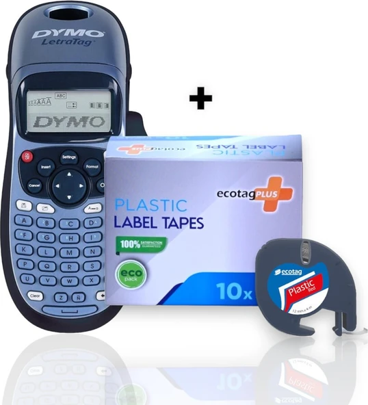 Dymo Letratag Etiket Yazıcı ve Ecotag Muadil Plastik Yedek Şerit Etiket 10'lu (KIRMIZI) - Resim 7