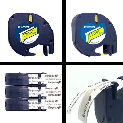 Dymo Letratag Etiket Yazıcı ve Ecotag Muadil Plastik Yedek Şerit Etiket 10'lu (SARI) - 4