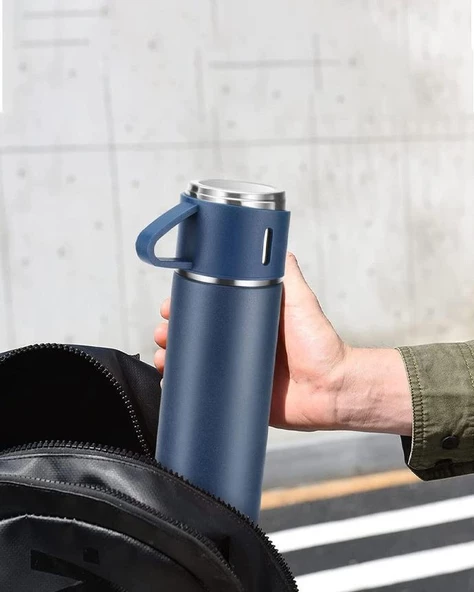 Kamp Termosu - Termos Seti  - 500 ML - 3 Adet Bardak - 4