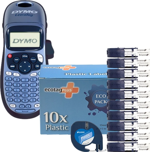 Dymo Letratag Etiket Yazıcı ve Ecotag Muadil Plastik Yedek Şerit Etiket 10'lu (ŞEFFAF) - 7