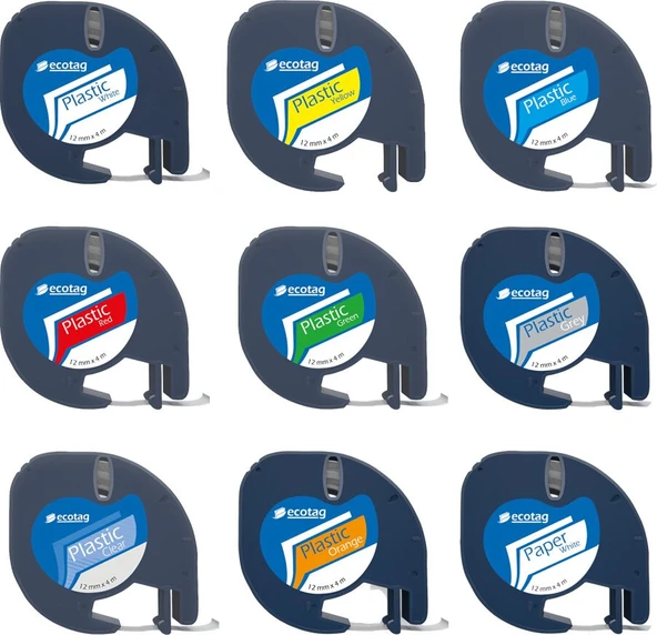 Dymo Letratag Etiket Yazıcı ve Ecotag Muadil Plastik Yedek Şerit Etiket 10'lu (ŞEFFAF) - 5