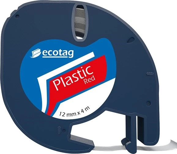 Dymo Letratag Etiket Yazıcı ve Ecotag Muadil Plastik Yedek Şerit Etiket 10'lu (KIRMIZI) - Resim 4