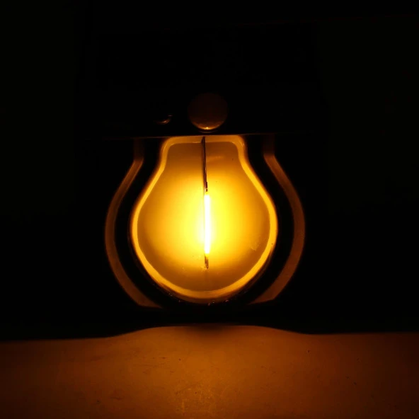 Güneş Enerjili Aplik Dış Aydınlatma 3 Modlu Işıklandırma Sensörlü Sarı Işıklı 5 W Portatif Fener Lamba - 5