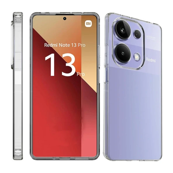 Xiaomi Redmi Note 13 Pro 4G Kılıf Kamera Korumalı Silikon Şeffaf Kapak