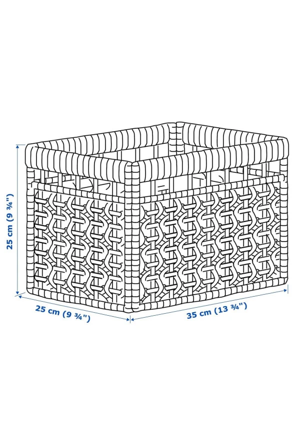 TÄTING Su Sümbülü Rattandan Yapılmış Sepet 35x25x25 cm El Yapımı - Resim 2