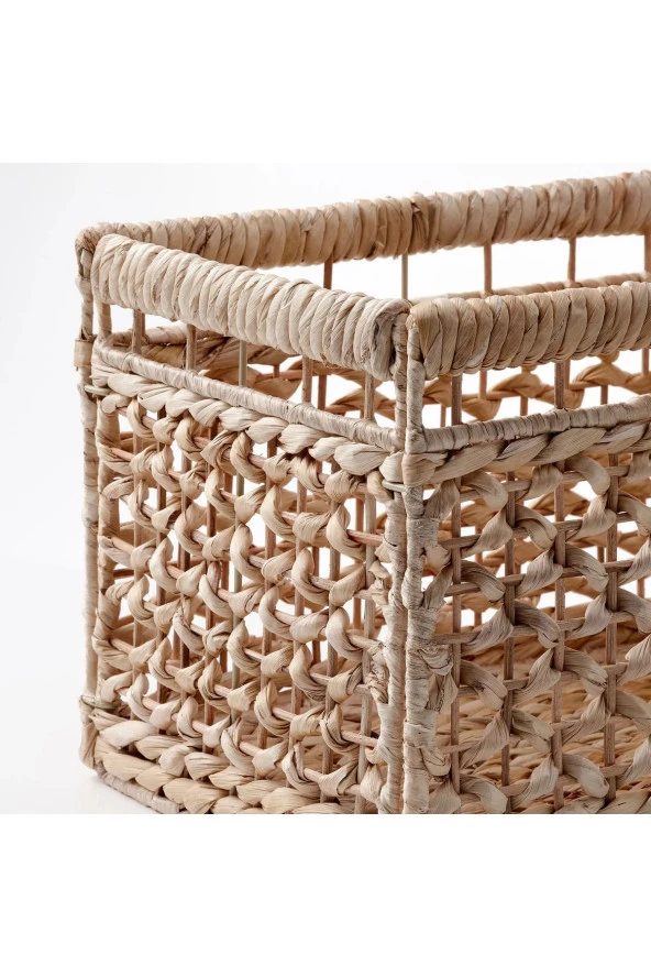 TÄTING Su Sümbülü Rattandan Yapılmış Sepet 35x25x25 cm El Yapımı - Resim 3