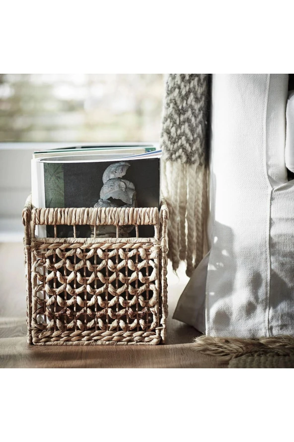 TÄTING Su Sümbülü Rattandan Yapılmış Sepet 35x25x25 cm El Yapımı - Resim 5