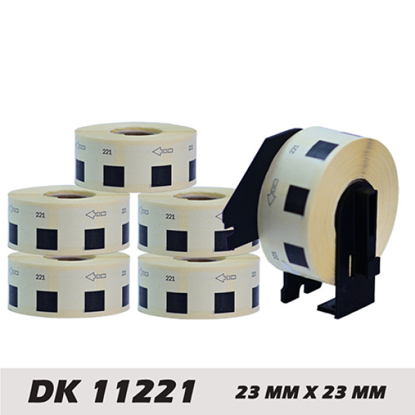 EcotagPlus Brother DK 11221 Etiket 23 mm x 23 mm - 6 X1000 Adet  + Tutucu